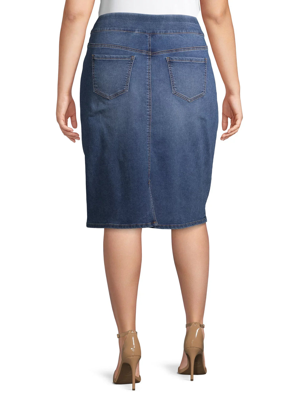 Alivia  Women's Plus Size Pull-On Denim Skirt