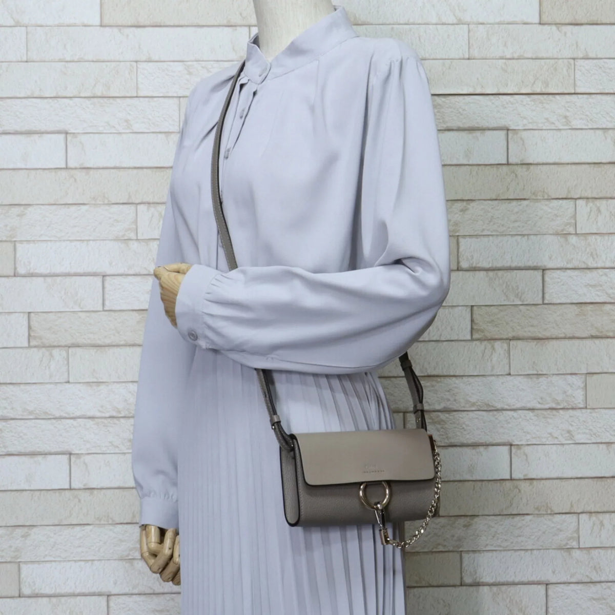 Pre-Owned Chloé Chloe Faye shoulder bag leather gray ladies (Fair)
