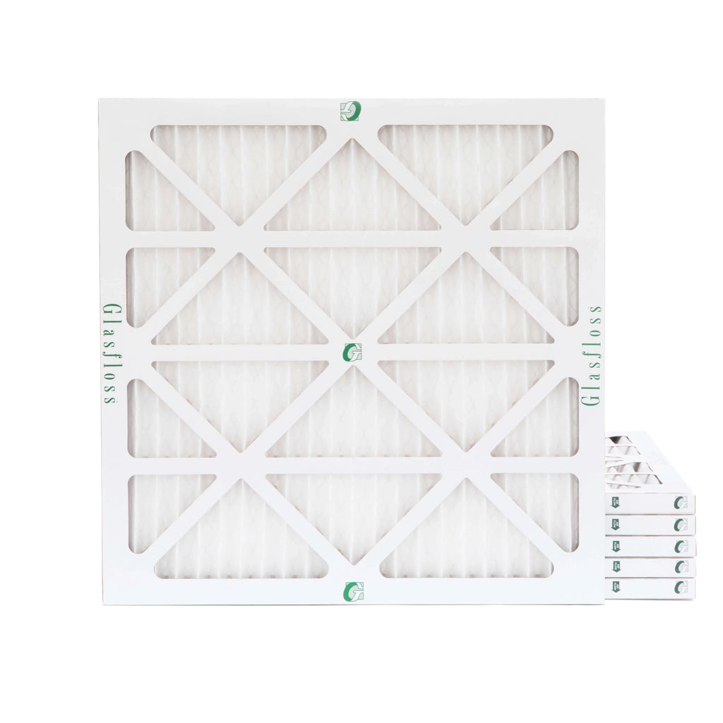 Actual Size: 21-1/2 x 21-1/2 x 7/8. 6 Pack of 22x22x1 MERV 13 Pleated Air Filters by Glasfloss