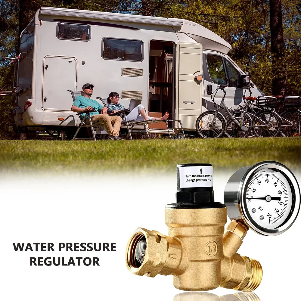 GoolRC Valve,0-160psi And Inlet Reducer With 0-160psi Valve -free Brass Pressure Valve -free Brass Adjustable aqua Screened Filter Rv moisture Pressure With 0-160psi And Pressure Reducer With
