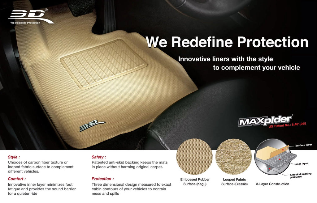 3D MAXpider KAGU Cargo Liner (BLACK) appropriate with SUBARU OUTBACK 2010-2014 - Cargo Liner