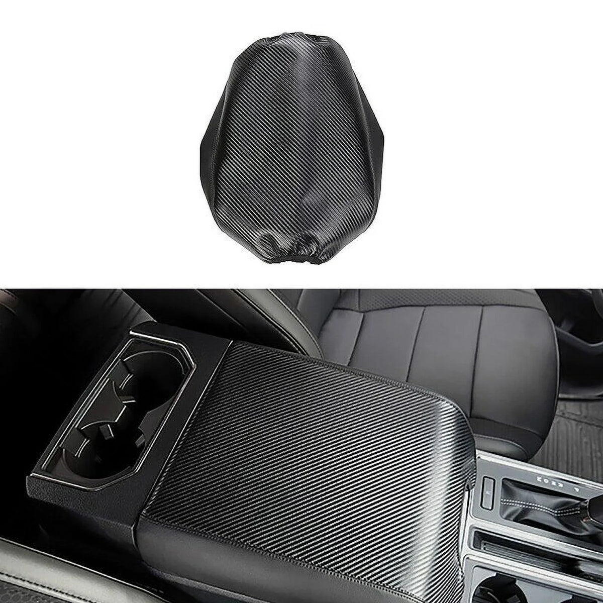 Teledu Leather Center Console Armrest wrap Pad Protector F150 Carbon