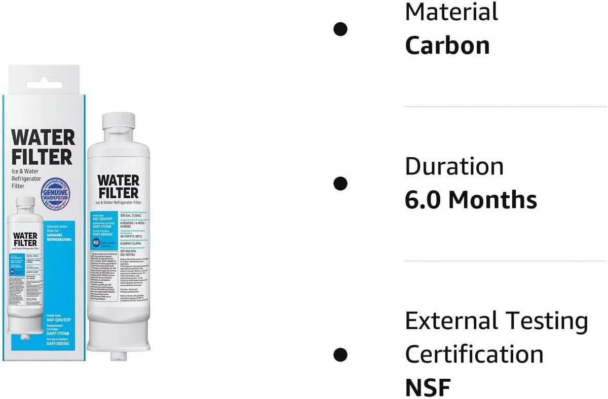 Samsumg DA97-17376B DA9717376B Refrigerator liquid Filter Replacement for HAF-QIN/EXP, HAF-QIN RF23M8070SG,3-Pack (Packaging May Vary)