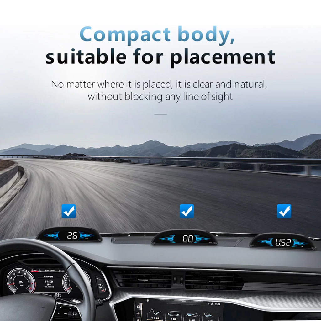 Nebublu Car Speedometer Head-Up Display, B2 Multi-Functions Diagnostic Detector for Improved Driving Safety