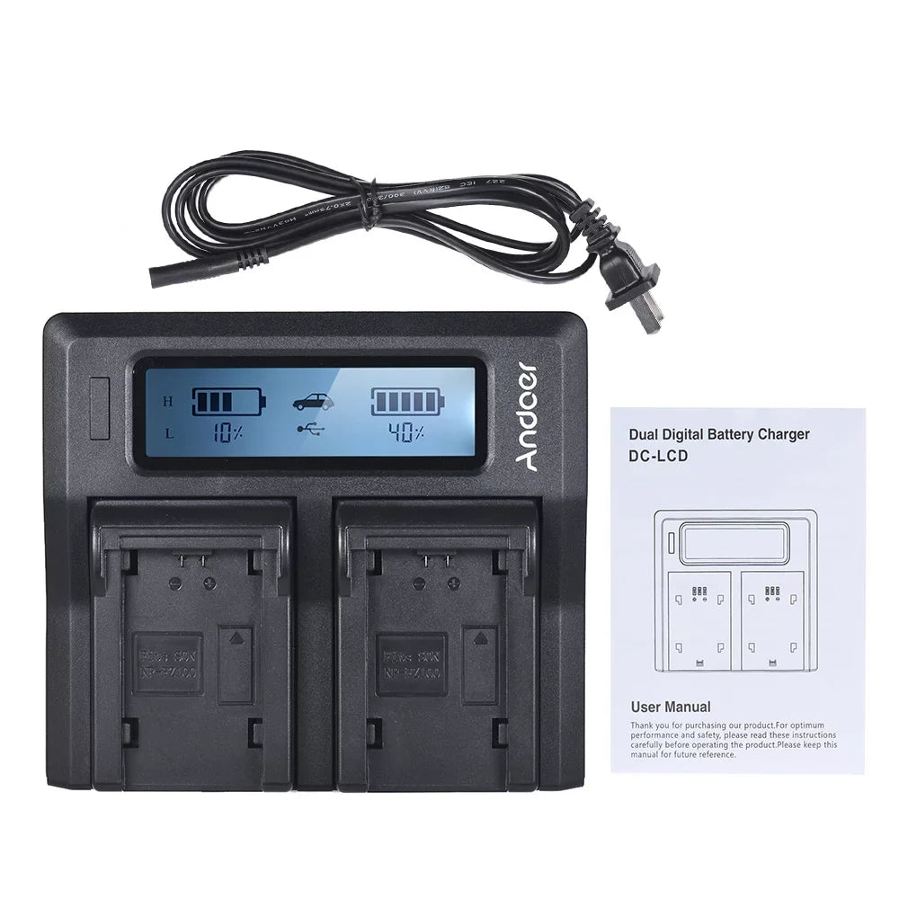 Tomshoo NP-FZ100 Dual Channel LCD Battery Replacement for  A7III A9 A7RIII A7SIII