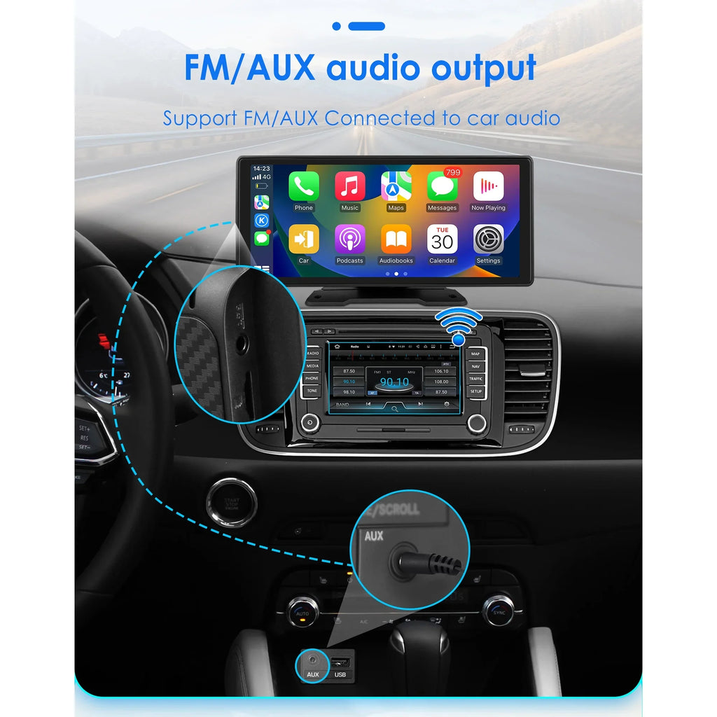 Android Auto Wireless  Carplay 360° Adjustable 10.26 Inch Touchscreen Car Radio Stereo Head Unit Bluetooth GPS Navigation Player With Backup Camera