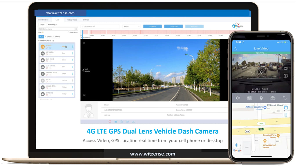 GPS Dash Camera  (2 lenses and can view from phone or PC)  * requires monthly subscription fees