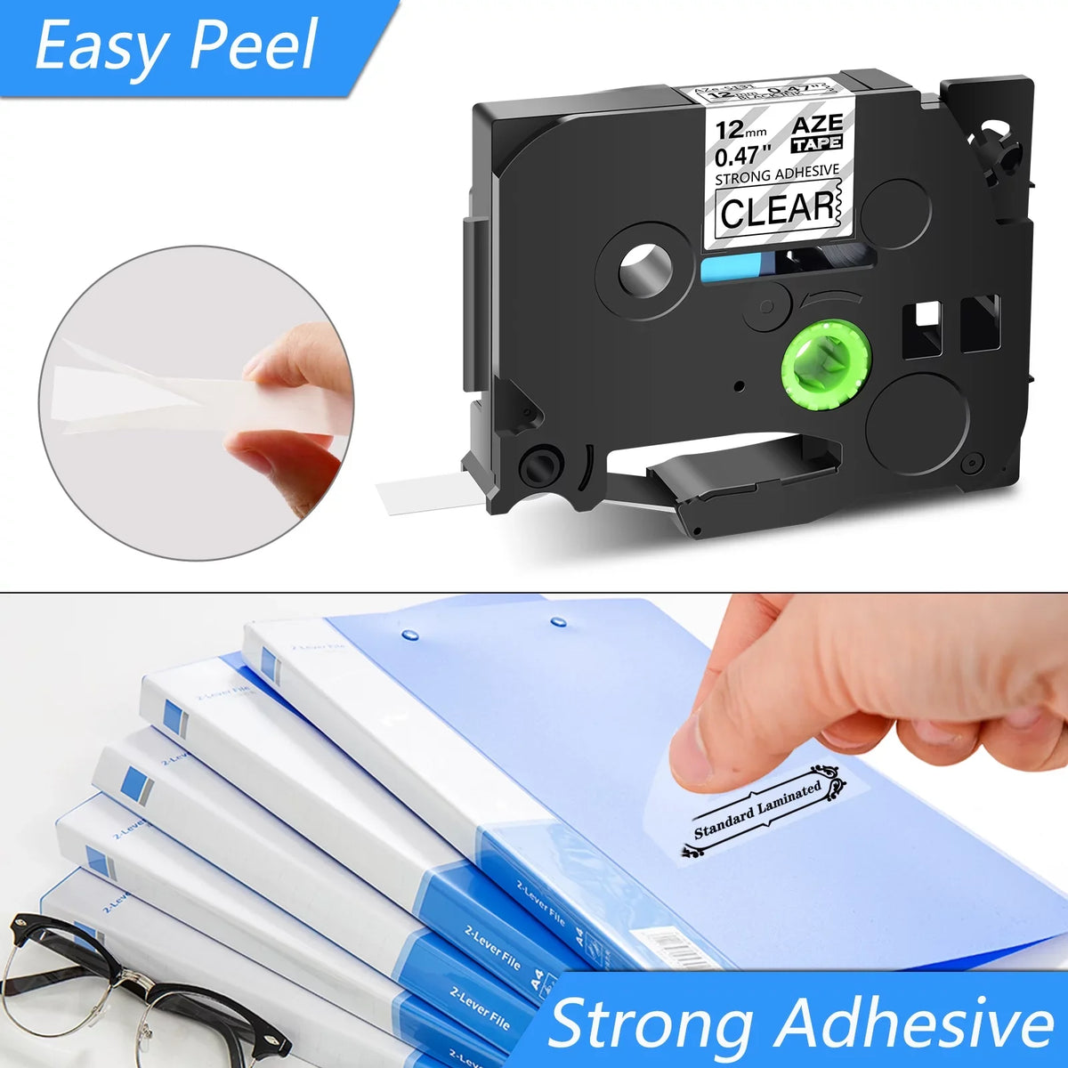 GREENCYCLE 50PK suitable for Brother P-touch Black on Clear 12mm TZ TZe TZe-S131 TZ-S131 TZ-131 TZe-131 Extra Strength Laminated Label Tape
