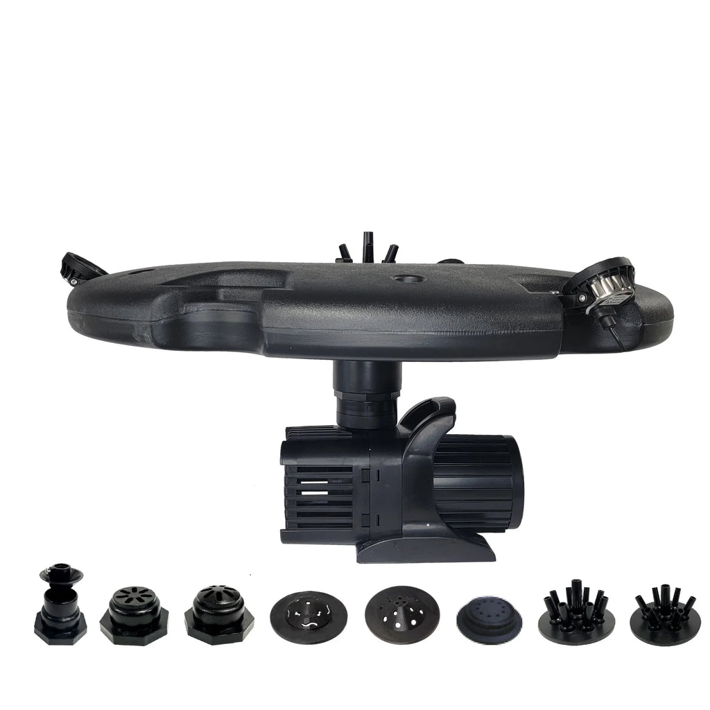 HALF OFF PONDS 1.5  Floating Fountain | 100 foot Cord | 11 Patterns | White Lights | Surface Aeration for Ponds | AQF125003X3W-100