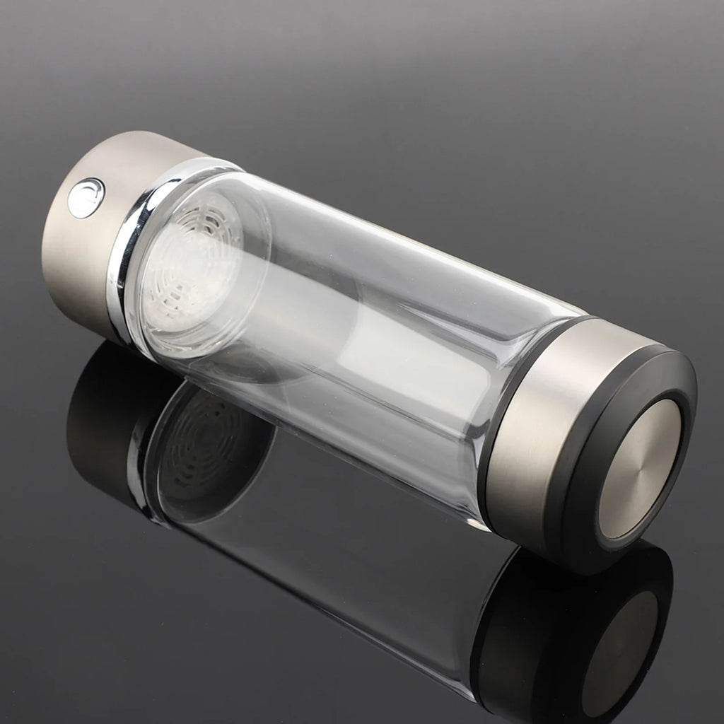 Nikou USB Charging Rich Hydrogen aqua Purifier Filter Glass Bottle Anti-Skid Portable Lonizer Cup