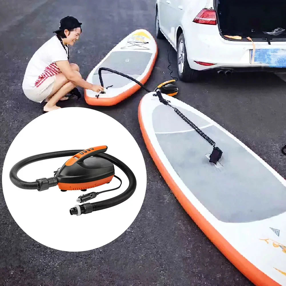 PXIWS 16PSI 12V Orange Intelligent Electric Air Pump High Pressure 2-Stage Paddle Board Pump