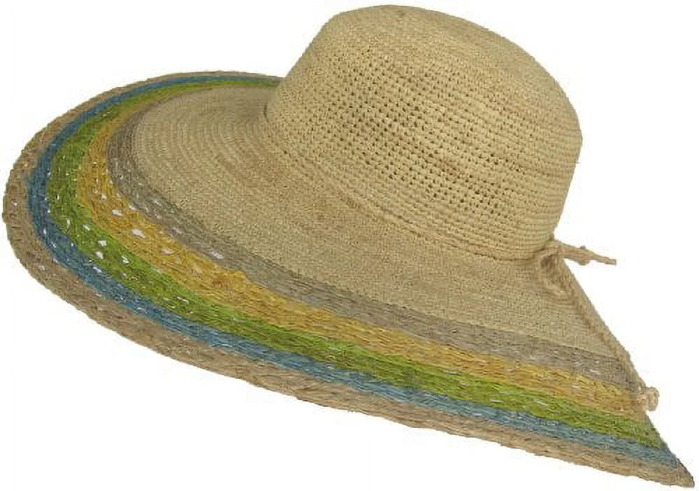 Christys Crown "Vizcaya" Crochet Raffia Sun Hat Big Brim Poolside