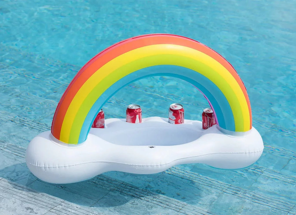 Creative Pool Float Party Accessori liquid Inflatable Rainbow Cloud Drink Holder Pool Floats Toy