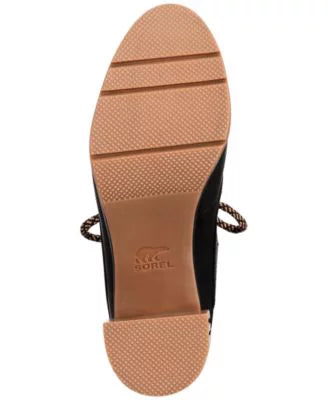 SOREL Womens Black Mixed Media D-Ring Hardware 1" Platform Slip protected Padded Kurt Geiger Women Round Toe Block Heel Lace-Up Leather Booties 6