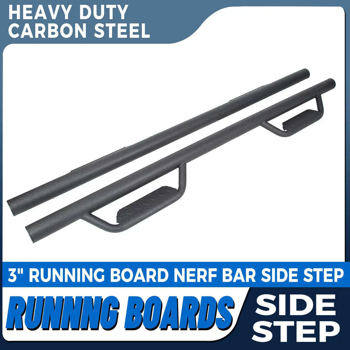 Kojem Side Steps Nerf Bars for 2005-2023  Tacoma Double/Crew Cab Matte Black Running Board Hoop Bar Door Dropped Steps