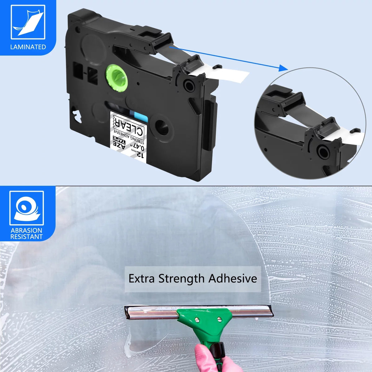 GREENCYCLE 50PK suitable for Brother P-touch Black on Clear 12mm TZ TZe TZe-S131 TZ-S131 TZ-131 TZe-131 Extra Strength Laminated Label Tape
