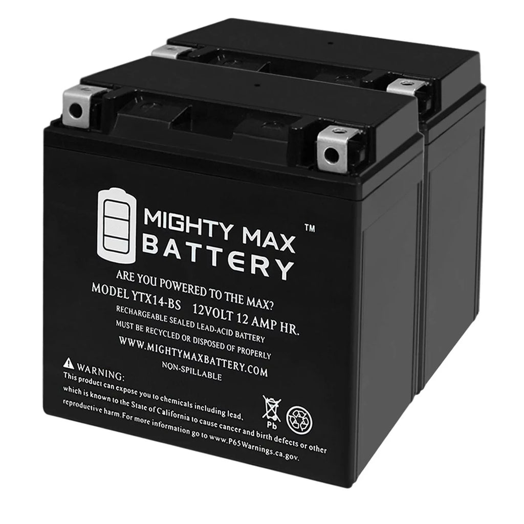 YTX14-BS Battery Replaces  F800ST, GS, GT, R, ADV 07-18 - 2 Pack