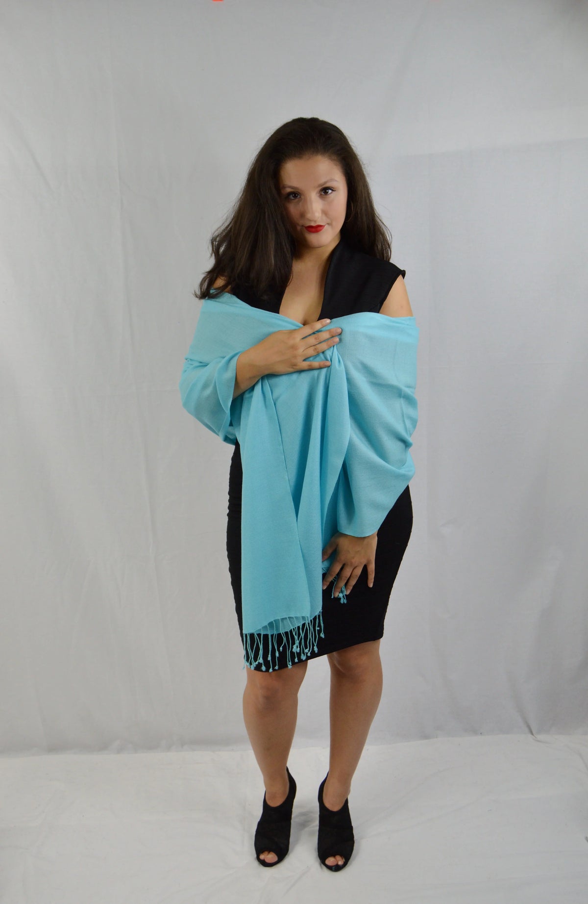 Fancy Shawl/Sheer Shawl/Summer Shawl/liquid Pashmina Shawl/Light weight Shawl/Evening Shawl/Pashmina Shawl/Scarf/Scarves (Tiffany Blue Regular Shawl)