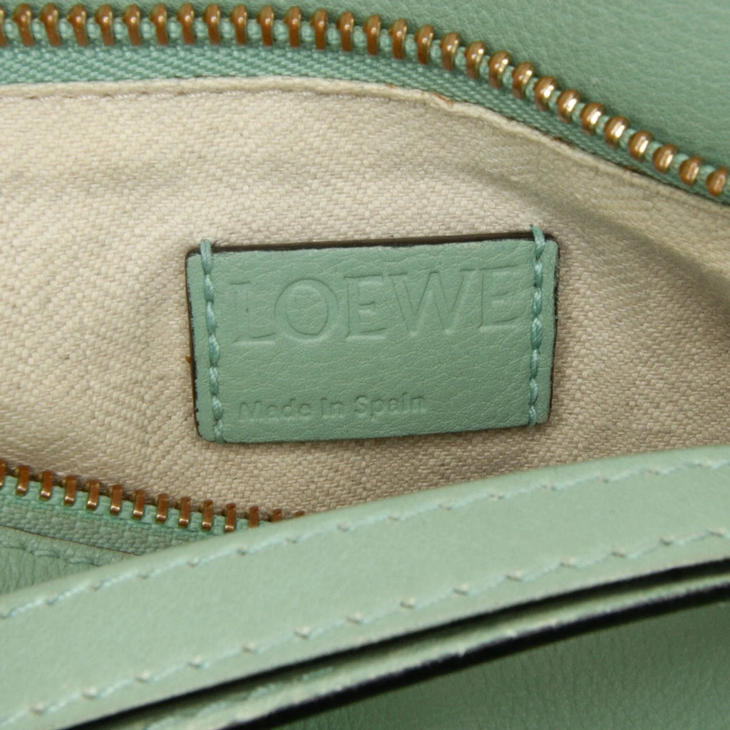 Pre-Owned Authenticated LOEWE Small Puzzle Satchel Calf Leather Green Unisex (Good)