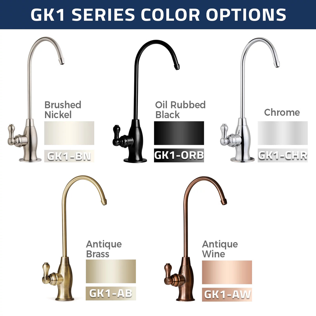 iSpring GK1-BN Heavy Duty Reverse Osmosis, High Spout Kitchen Bar Sink Drinking moisture, Contemporary RO Faucet, Brushed Nickel