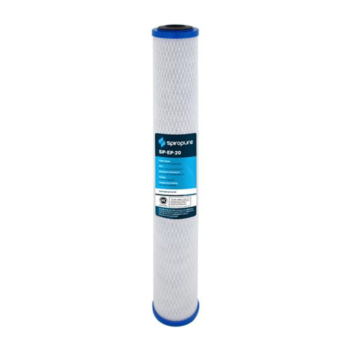 SpiroPure SP-EP-20 20 x 2.5 Inch Carbon aqua Filter Replacement, 6 Pack