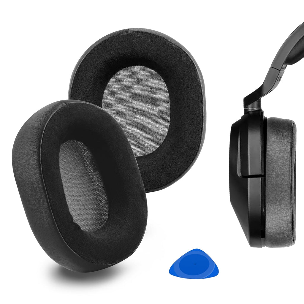 Geekria Comfort Hybrid Velour Replacement Ear Pads for Corsair HS55, HS65 Headphones Ear Cushions, Headset Earpads, Ear Cups shield Repair Parts (Black)