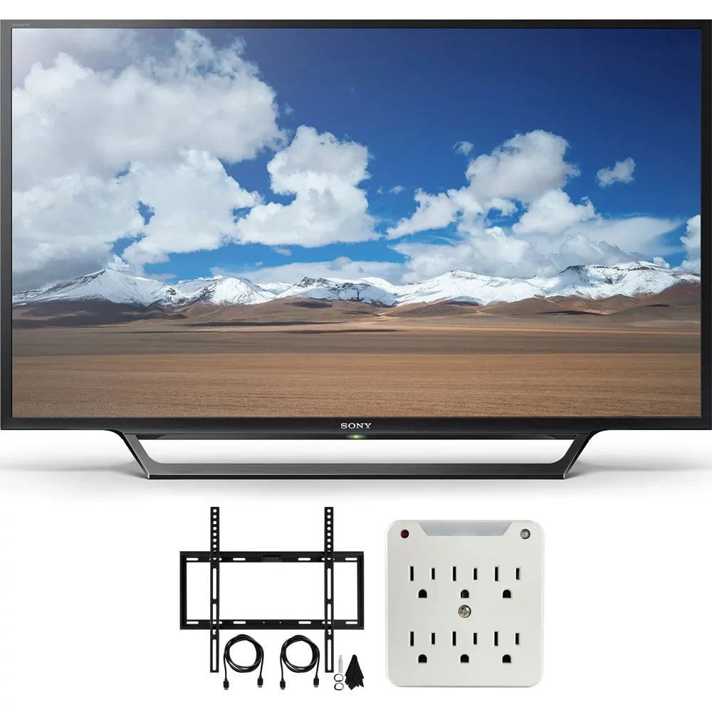 KDL-32W600D 32-Inch Class HD TV with Built-in Wi-Fi Slim Flat Wall Mount Bundle includes Television, Slim Flat Wall Mount Ultimate Kit and Power Strip with Dual USB Ports