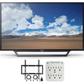 KDL-32W600D 32-Inch Class HD TV with Built-in Wi-Fi Slim Flat Wall Mount Bundle includes Television, Slim Flat Wall Mount Ultimate Kit and Power Strip with Dual USB Ports