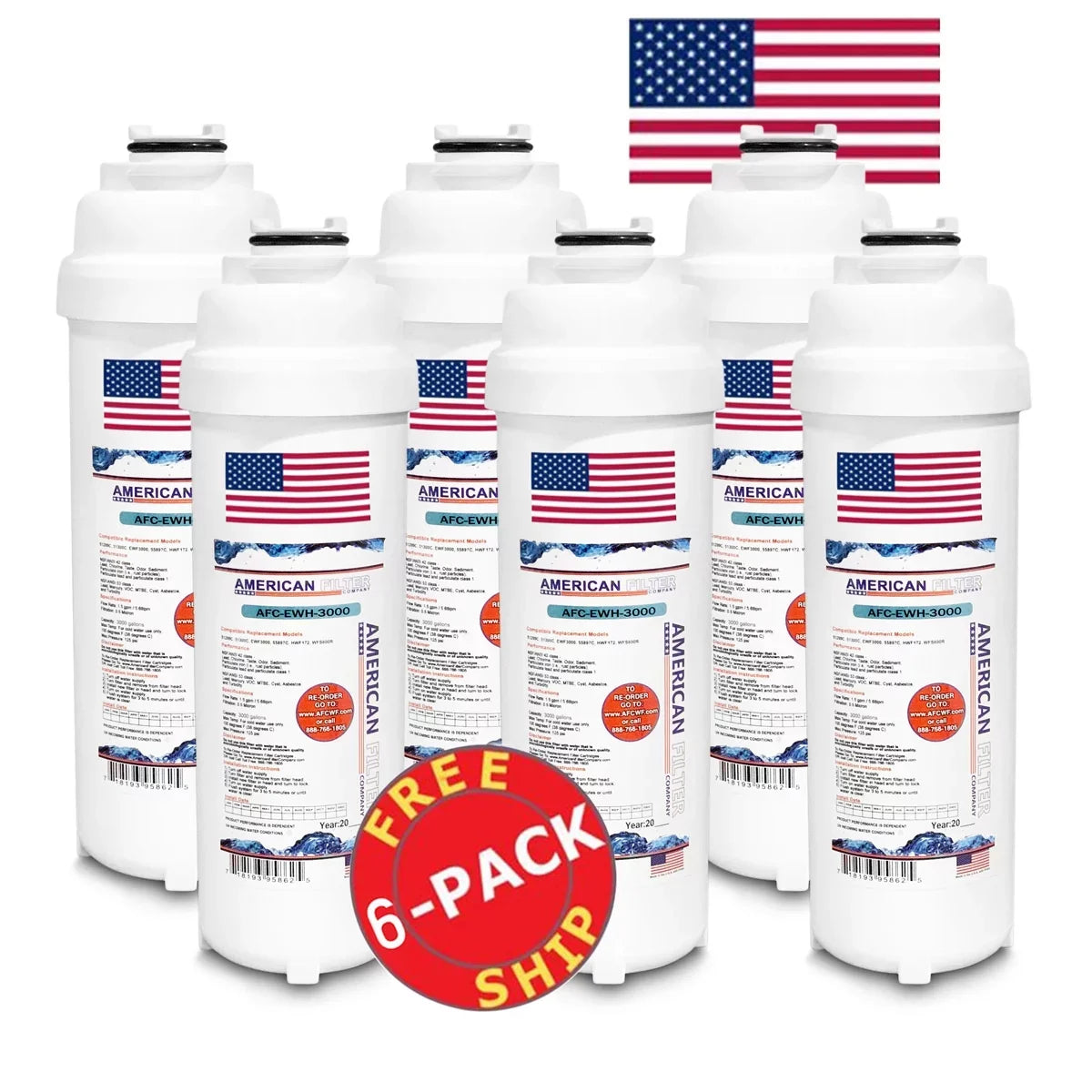 AFC Brand , moisture Fountain Filter , Model # AFC-EWH-3000 , matching with Elkay® LRPBMV28K - 6 Filters - Made in U.S.A.