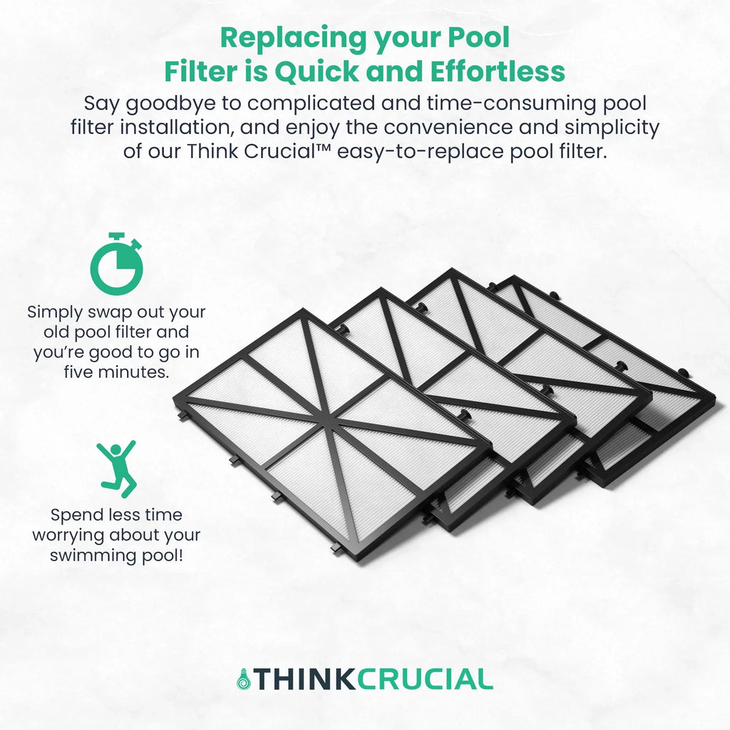 Think Crucial Replacement Ultra Fine Filters suitable with Maytronics Dolphin, Nautilus CC Plus, M200, M400, M500, M4, M5, Wave 65, Wave 90, Oasis Z5 Models, Part# 9991432-R4 - Large Filter Panels