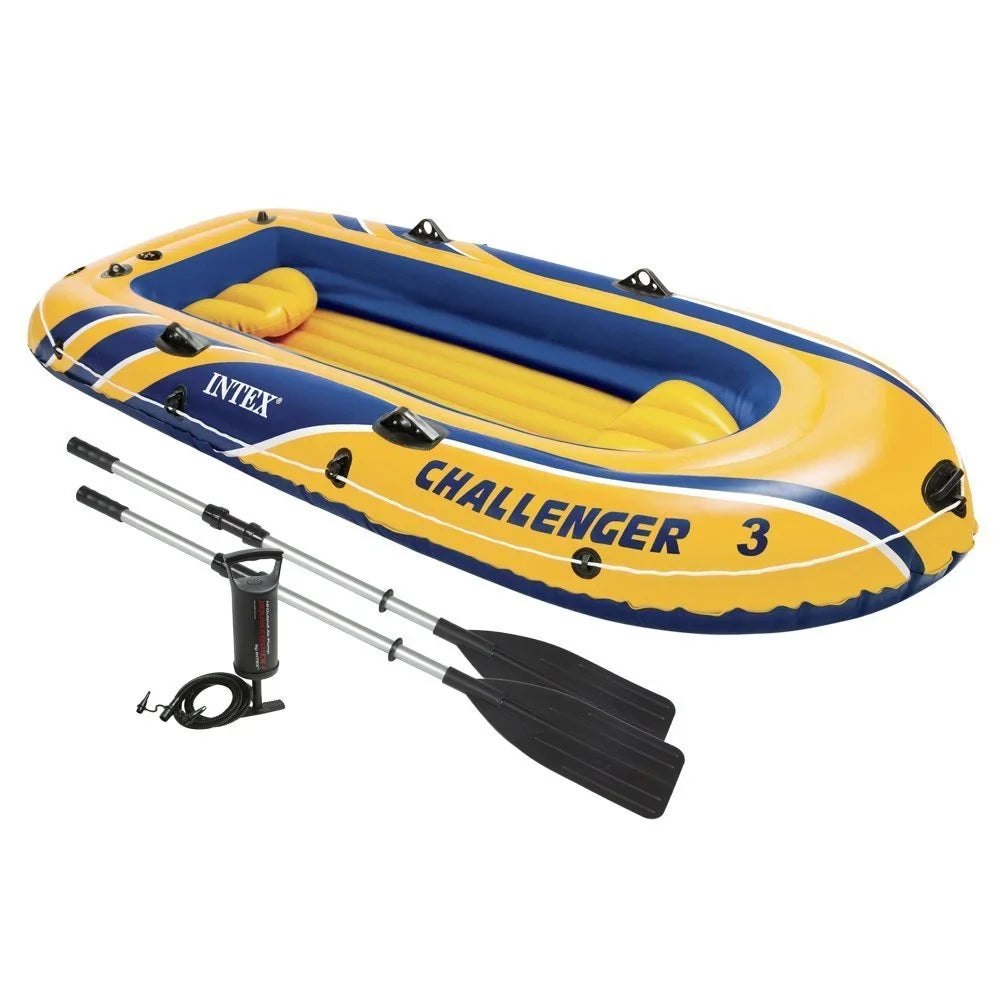 Intex Inflatable Raft ship Set With Pump And Oars, Yellow (3 Pack)