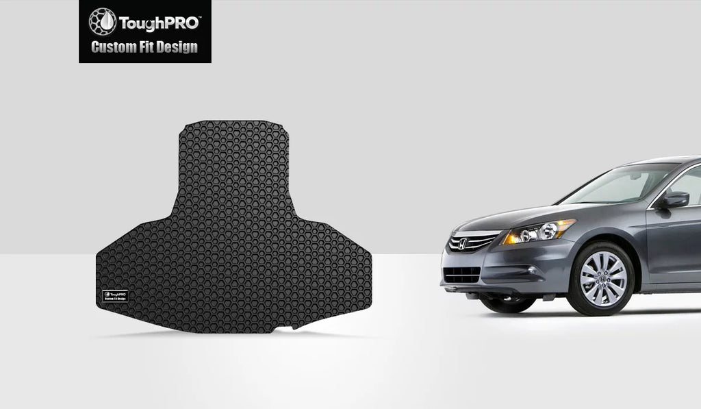 ToughPRO - Trunk Mat suitable with HONDA Accord - All atmospheric conditions Heavy Duty (Made in USA) - Black Rubber - 2010