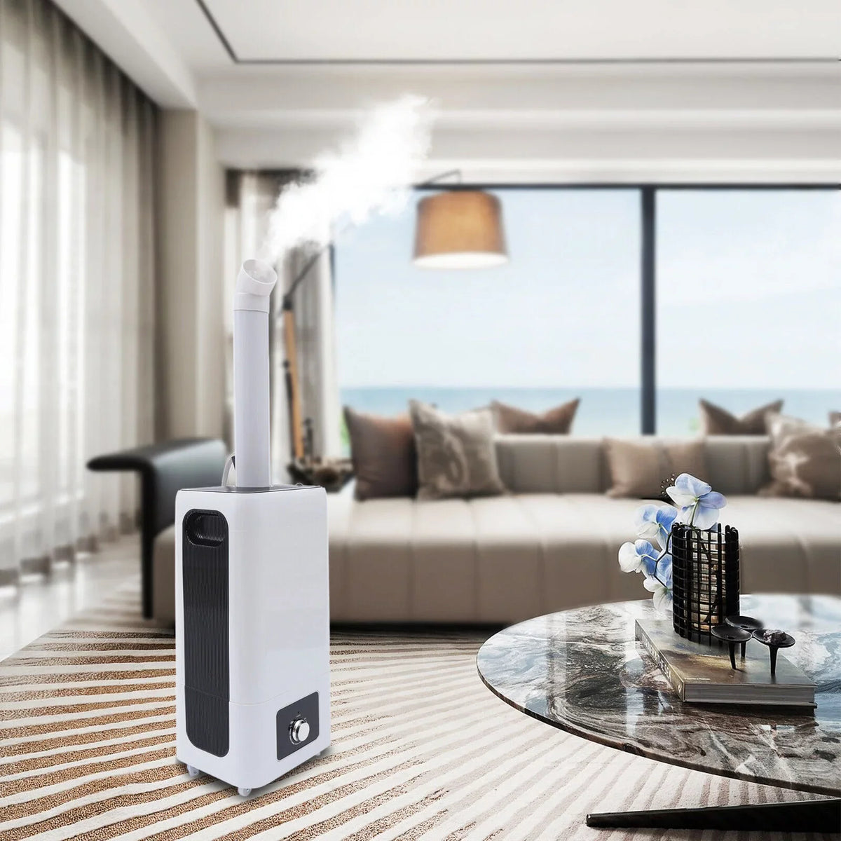 Fichiouy 110W Humidifier Floor Type 6.29 Gal Industrial Ultrasonic Sprayer for Large Room