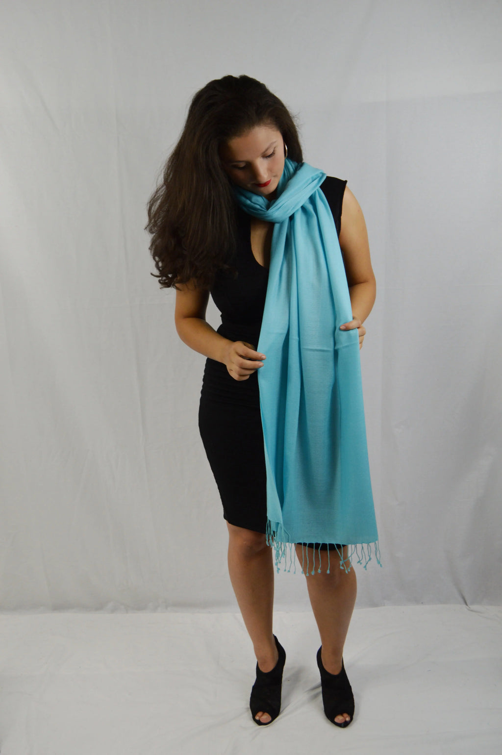 Fancy Shawl/Sheer Shawl/Summer Shawl/liquid Pashmina Shawl/Light weight Shawl/Evening Shawl/Pashmina Shawl/Scarf/Scarves (Tiffany Blue Regular Shawl)