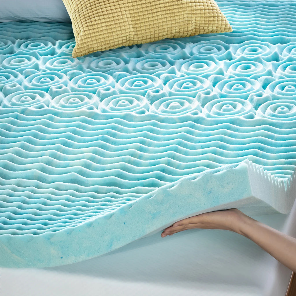 Spa Sensations by Zinus 2" Green Tea Cooling Gel Memory Foam Zoned Support Mattress Topper, Full