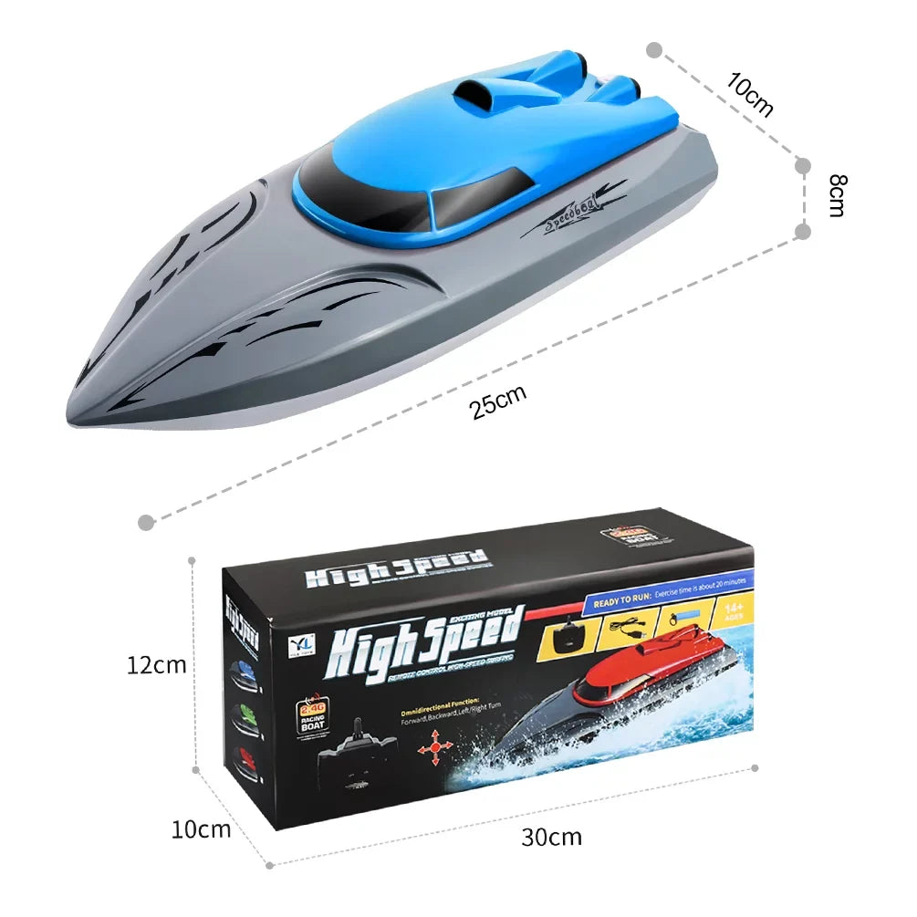 ALLCACA 2.4GHz Toy Watercraft 18km/h High Speed RC ship Remote Control Boats for Pools and Lakes - Blue