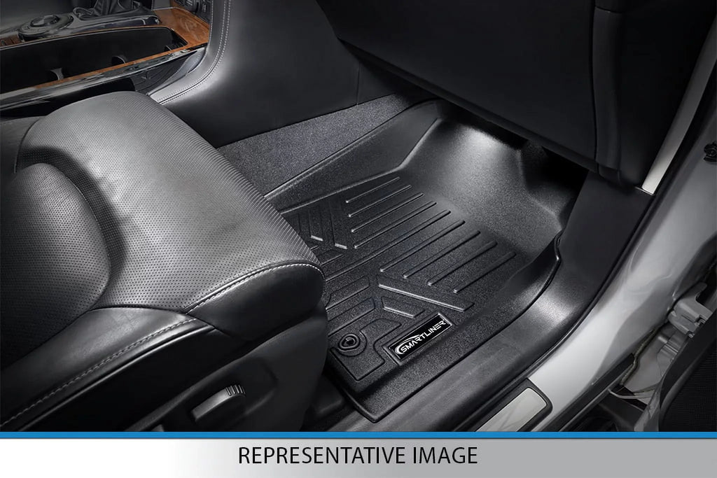 Smartliner SA0518 Custom Fit First Row Floor Mat Liners with Vinyl Flooring for 2020-2021  Transit, Black