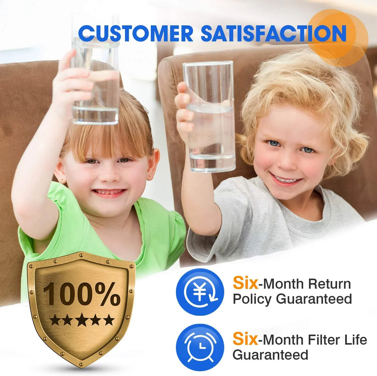 PUREPLUS 10" x 4.5" Whole House Pleated Sediment Filter for Well liquid, Replacement Cartridge for GE FXHSC, Culligan R50-BBSA, Pentek R50-BB, DuPont WFHDC3001, American Plumber W50PEHD, GXWH40L, 4Pack