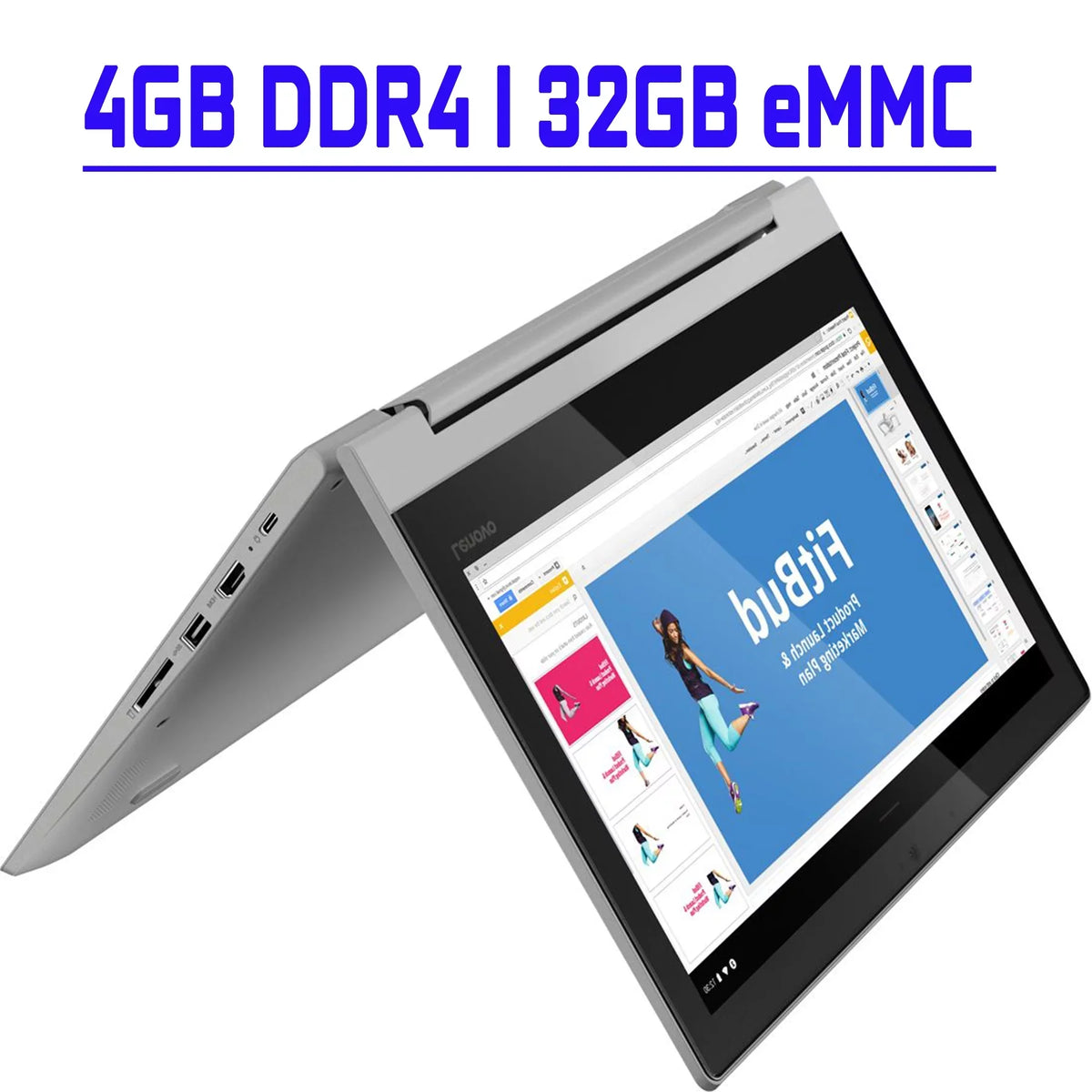 Chromebook Flex 3 Premium 2 in 1 Laptop 11.6” HD IPS Touchscreen MediaTek 4-Core MT8173C 4GB DDR4 32GB eMMC USB-C HDMI Dolby Up to 10 hours battery life Chrome OS