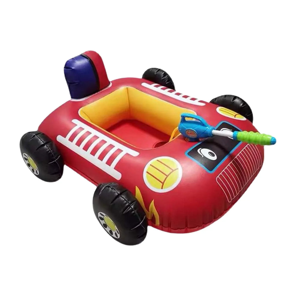 Cartoon Car Design Kids Pool Floats with moisture Squirt Pool Floats Raft for Beach Red