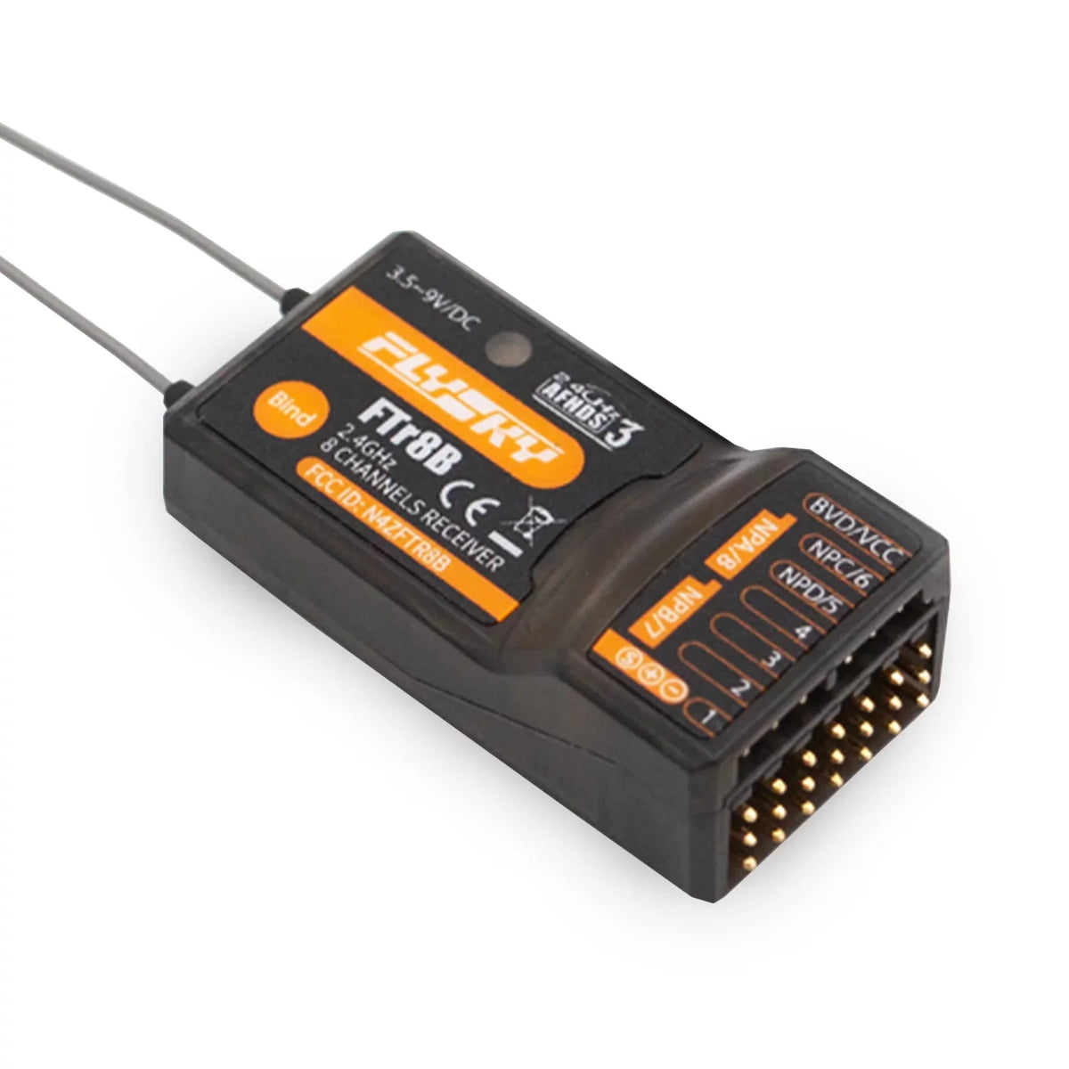 FTr8B 2.4GHz 8CH Receiver for RC Airplane Helicopter Fixed Wing Glider Engineering Vehicle Drone Dual PWMPPMi.BUSS.BUS Output matching with AFHDS3 Transmitters RF Modules PL18 NB4