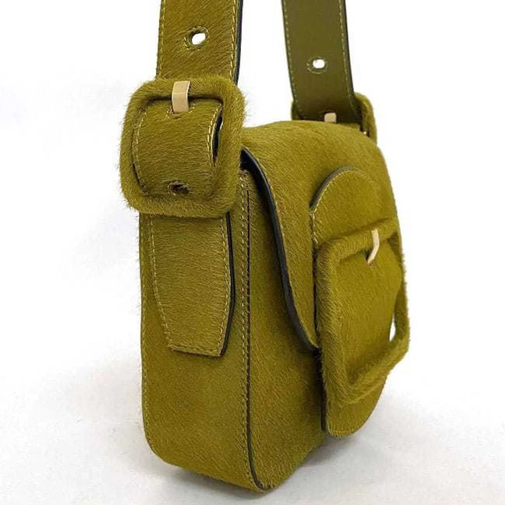 Pre-Owned Tory Burch Bag Green Half Moon Harako Leather TORY BURCH Flap Belt Women's (Good)