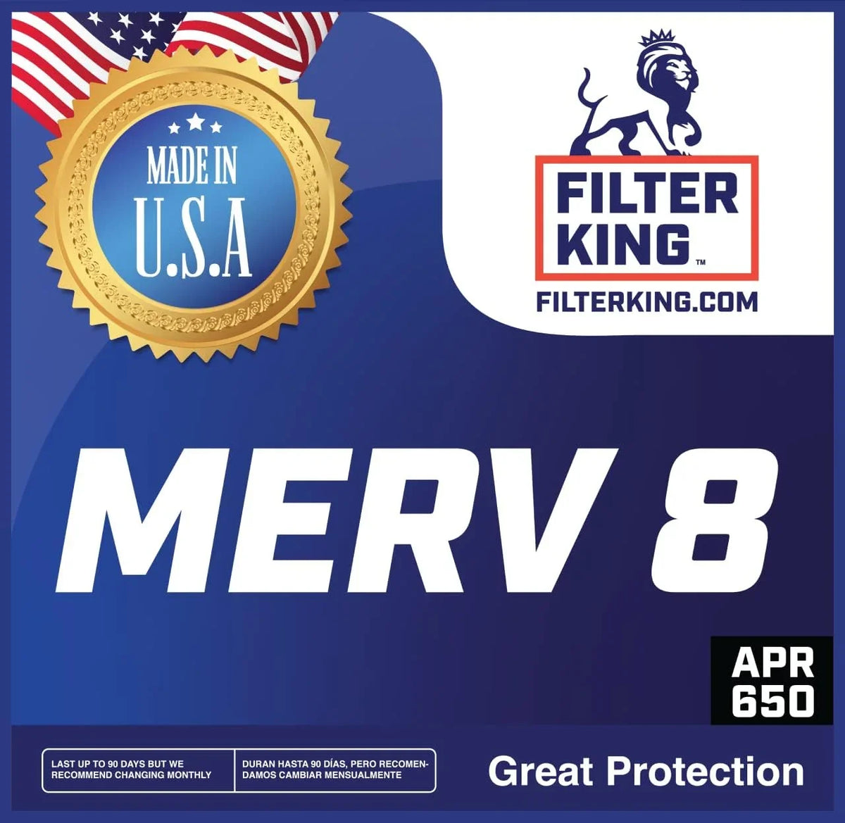 Filter King 26x33x1 Air Filter | 4-PACK | MERV 8 HVAC Pleated A/C Furnace Filters | MADE IN USA | Actual Size: 26 x 33 x .75"