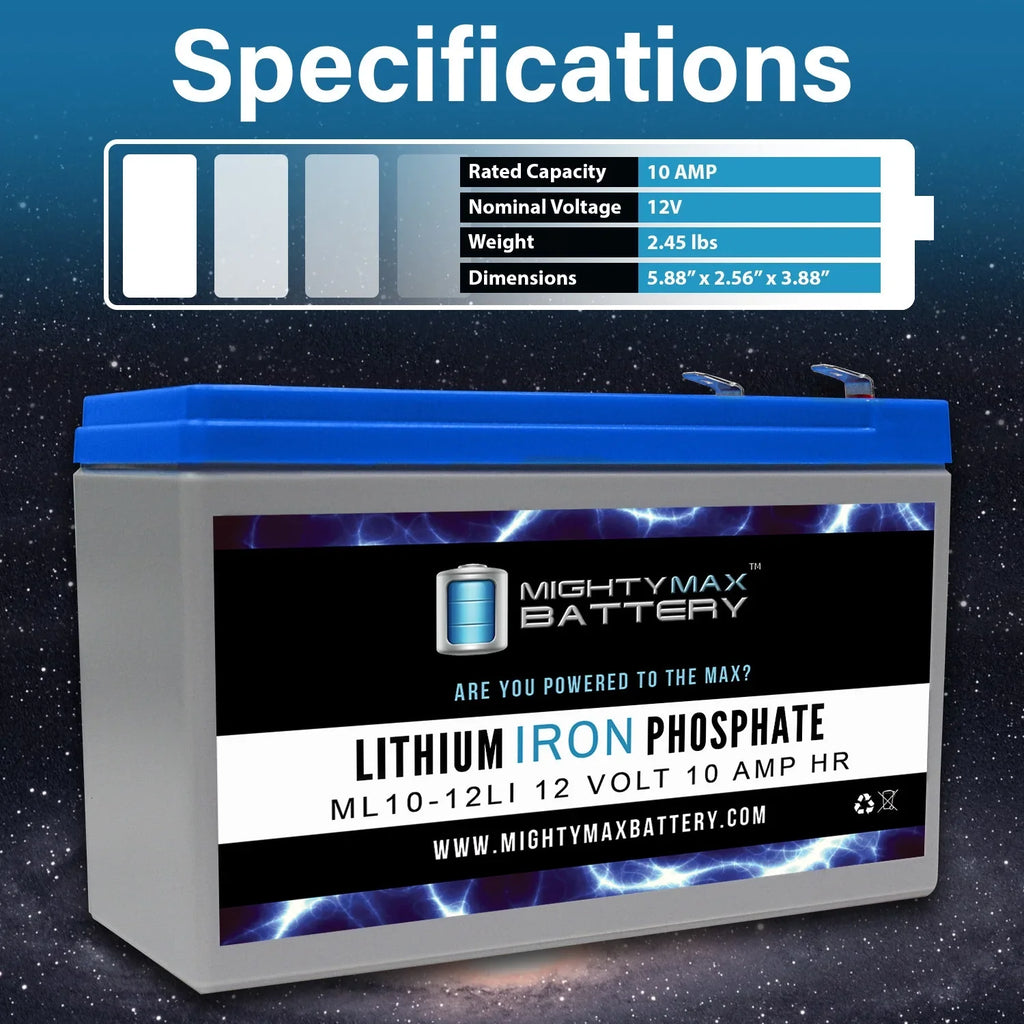 12V 10AH Lithium Replacement Battery appropriate with Streamlight E-Flood Box HL - 3 Pack