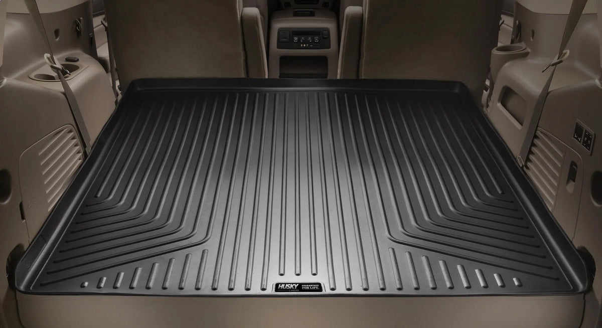 Husky by RealTruck - 28221 suitable with 2015-19 Cadillac Escalade ESV, 2015-19 Chevrolet Suburban, 2015-19 GMC Yukon XL Cargo Liner Behind 3rd Seat Black