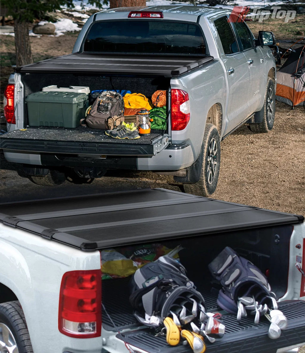 TIPTOP Tri-Fold Hard Tonneau wrap Truck Bed FRP On Top For 2005-2015 Tacoma 5ft Bed (60.3") | TPM3 |For Models With or Without The Deck Rail System|