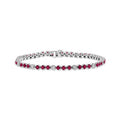 Louis Creations  3.09 CTW Diamond & Ruby Bracelet, 14K White Gold