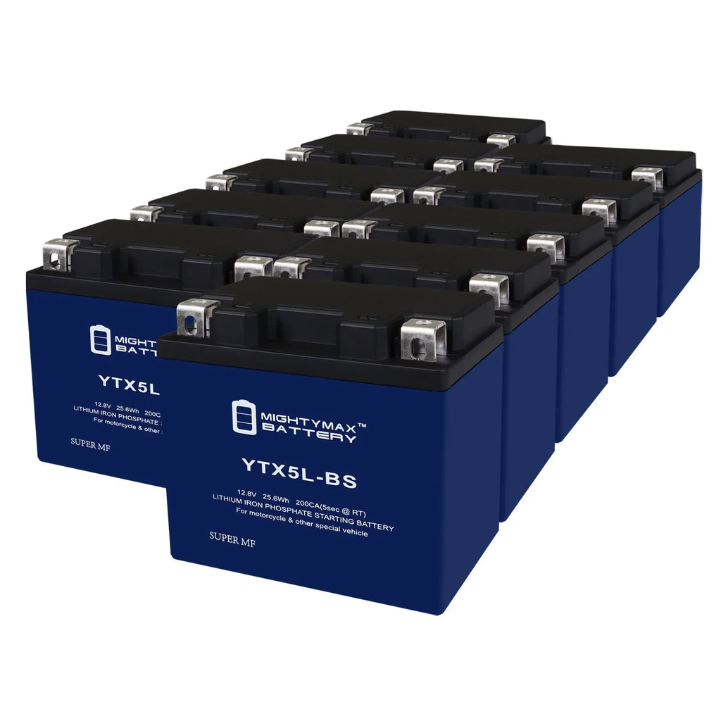 YTX5L-BS Lithium Replacement Battery matching with Cannondale EX Motorcycle 00-01 - 10 Pack