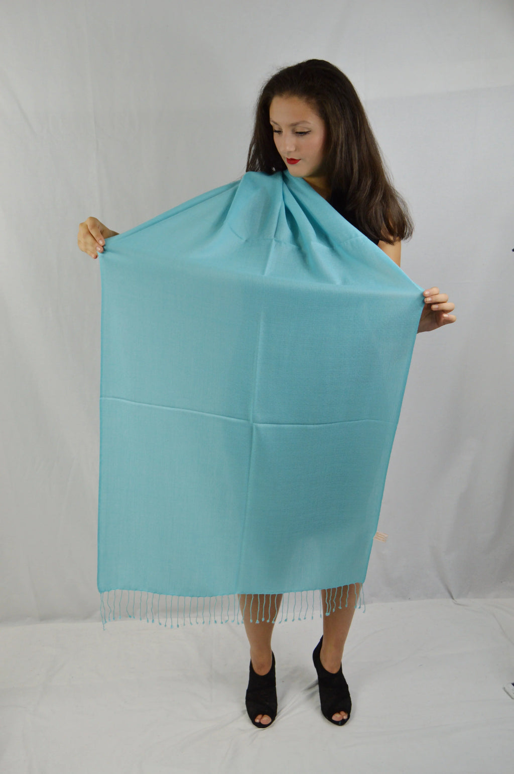 Fancy Shawl/Sheer Shawl/Summer Shawl/liquid Pashmina Shawl/Light weight Shawl/Evening Shawl/Pashmina Shawl/Scarf/Scarves (Tiffany Blue Regular Shawl)