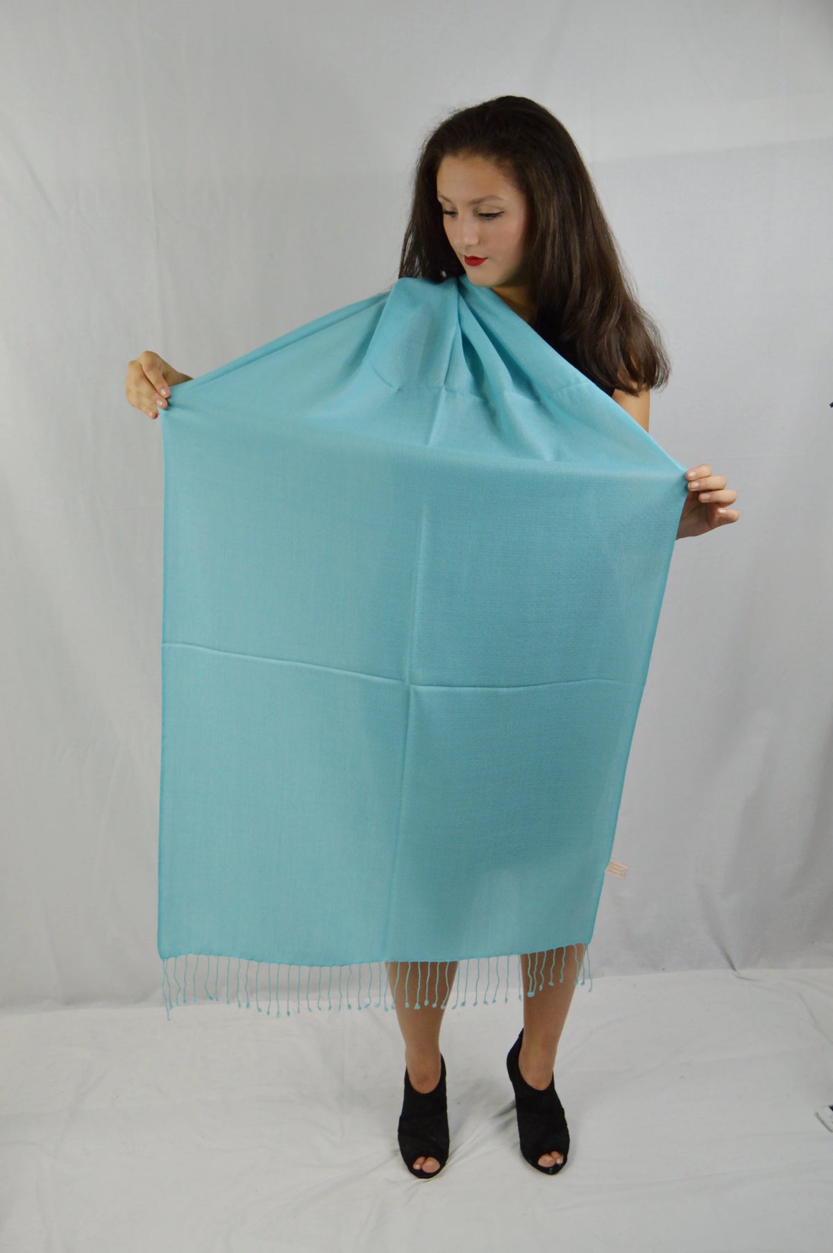 Fancy Shawl/Sheer Shawl/Summer Shawl/liquid Pashmina Shawl/Light weight Shawl/Evening Shawl/Pashmina Shawl/Scarf/Scarves (Tiffany Blue Regular Shawl)